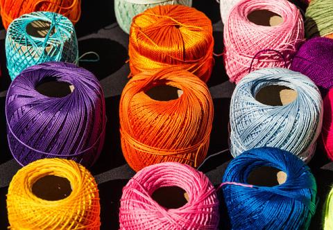 Colorful spools of thread