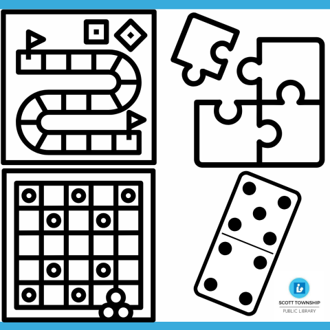 Various board games, puzzles and dominos