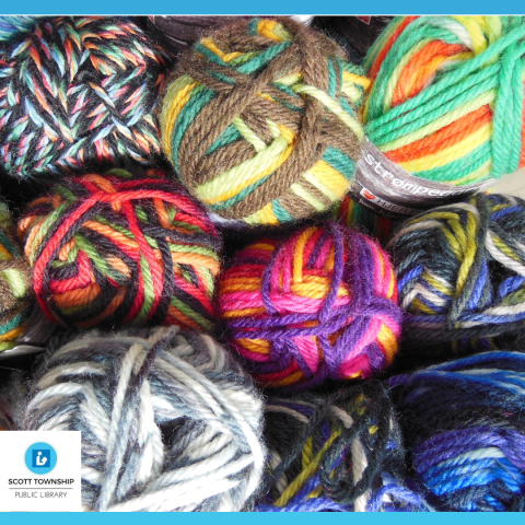 Multiple skeins of colorful yarn